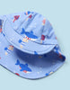 1621 Baby Boys Onepiece Rashguard Swimsuit & Sun Hat Set - Atlantic Blue Ocean