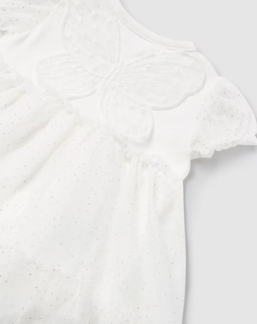 <p>Subtle gold dots all over for just a touch of magic and sparkle.&nbsp;</p> <p>Soft 3D Wings on the back of the dress.</p>