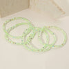 5PCS - Sparkling Faceted Beaded Stackable Stretch Multi Layered Bracelet: Light,Turquoise