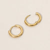 Stainless Steel Hypoallergenic Mini Huggie Closed 0.5" DIA Closed Hoop Earrings: Gold