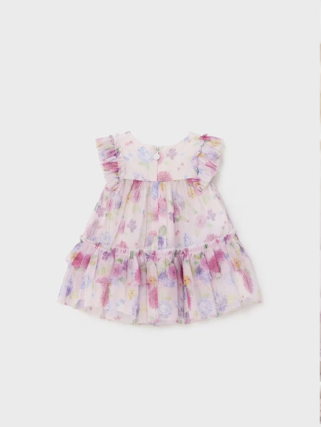 1818 Baby Girl Tulle Floral Dress - Lullaby Lilac - Back