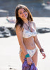 Tween/Teen Reversible Eco-friendly Sustainable Swim Bralette - Isla Corsica Natural Floral/Lt Lavender