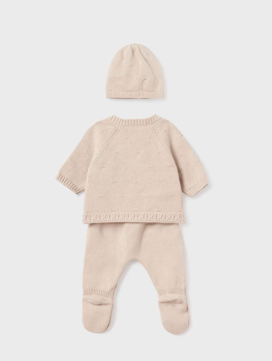 &nbsp;19361 Unisex Organic Cotton Tricot Take-Me-Home 3PC Set Neutral Cream