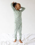 Elevated Bamboo 2PC L/S Kids Pajama Set, Sage Green Lamb