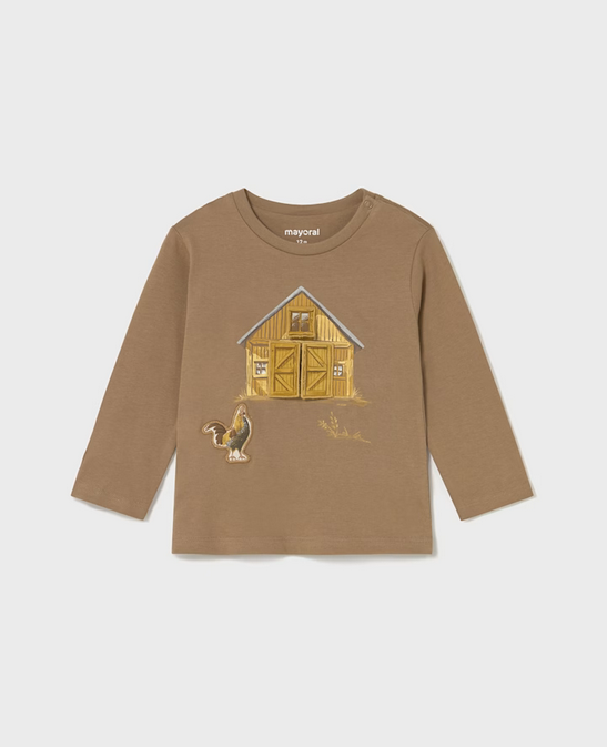2067 Toddler Boy L/S Lift-the-Flap Interactive Play T-Shirt - Caramel Barn