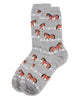 Women's Bamboo Crew Socks - Pony, Med Gray Heather, O/S 9-11