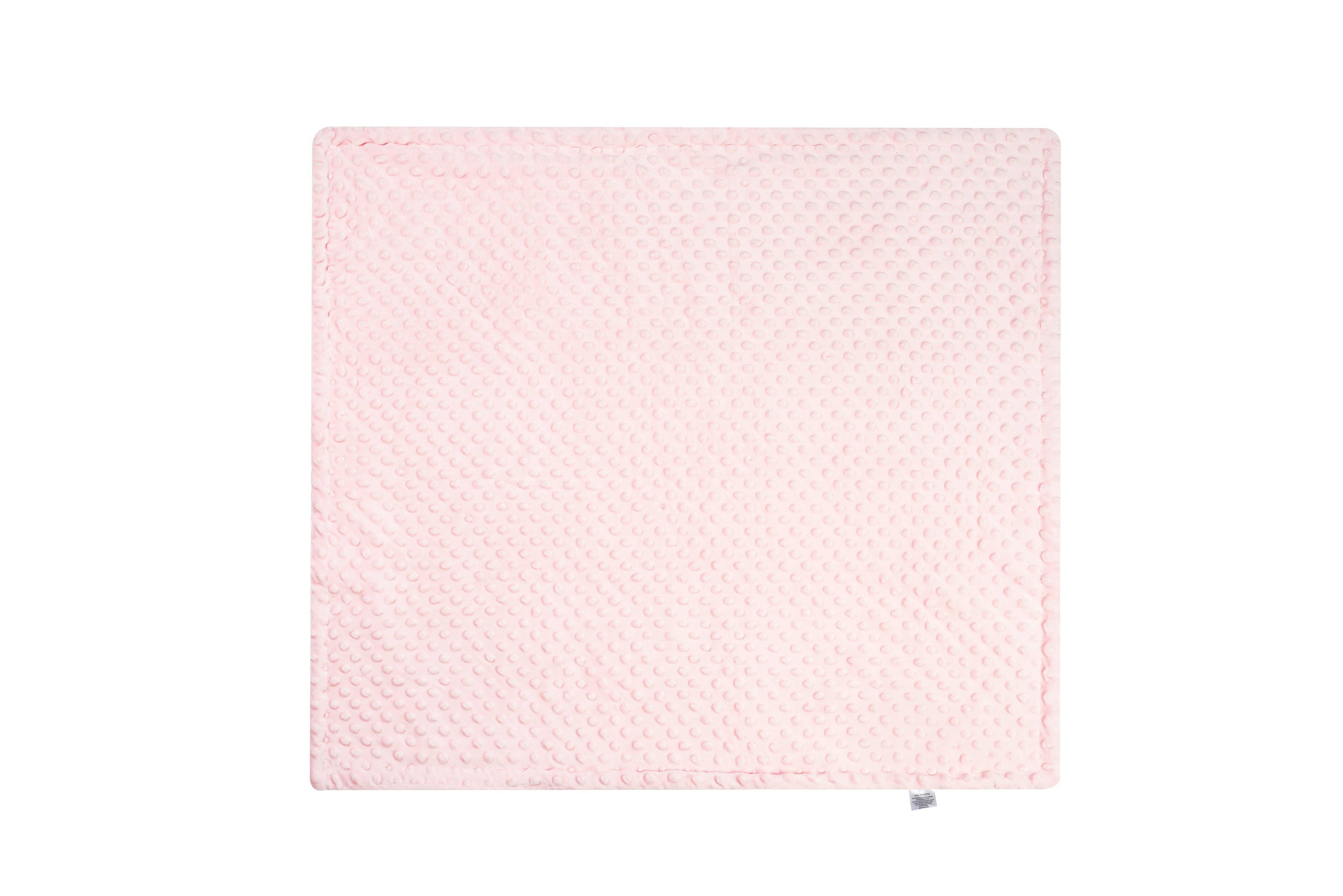 Minky Sleepy Plush Baby Blanket with Plush Neck Pillow: Pink Bear