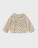 2114 Toddler Girls Eco-Sustainable Cotton L/S Crochet Trim Collar Plumeti Shirt - Honey Mustard