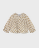 2114 Toddler Girls Eco-Sustainable Cotton L/S Crochet Trim Plumeti Blouse - Honey Mustard