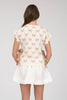 Women's Scalloped Edge Pullover Sweater - Khaki Bows