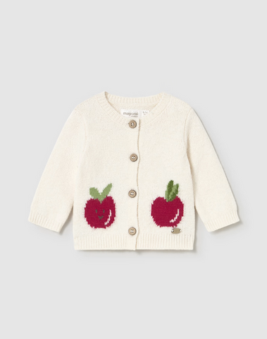 2332 Baby Girl Knit Cardigan - Natural Apple