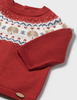 2336 Baby/Toddler Knit Fair Isle Puppy Sweater - Cherry Red Puppy Holiday
