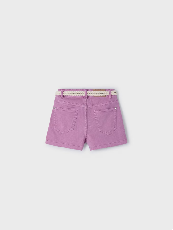 &nbsp;234 Mini Girls Sustainable Cotton Belted Shorts - Orchid Pink