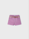 &nbsp;234 Mini Girls Sustainable Cotton Belted Shorts - Orchid Pink
