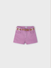 &nbsp;234 Mini Girls Sustainable Cotton Belted Shorts - Orchid Pink