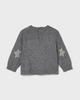 2355 Toddler Girls Eco-Recycled Materials Knit Sweater - Lead Grey Star Scalloped 