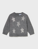 2355 Toddler Girls Eco-Recycled Materials Knit Sweater - Lead Grey Star