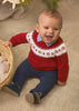 Mayoral Boys Knitted Long Sleeved Red Holiday Sweater, Decorative Design Elements, Live