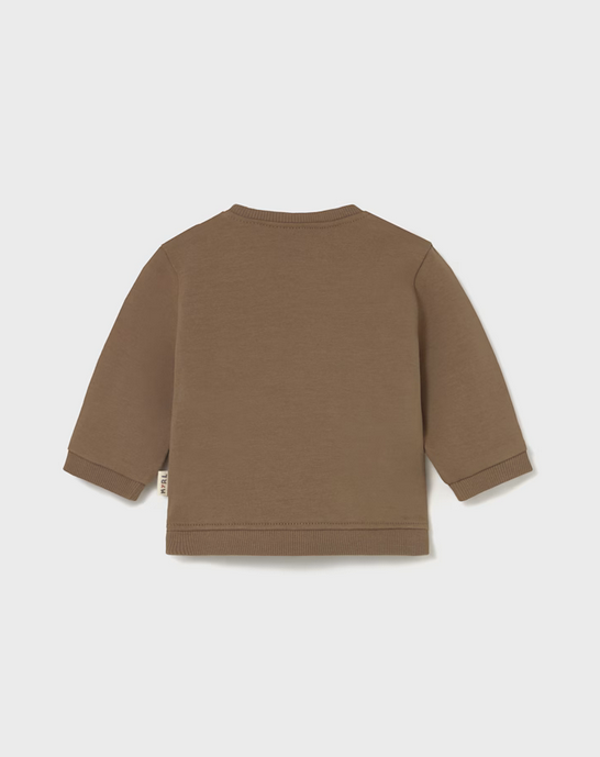 2406 Baby UNISEX Peek-a-Boo Puppy Crew neck Sweatshirt - Brown, back
