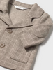 2407 Baby Boy Formal Check Blazer with Elbow Pads - Sesame Tan Jacket