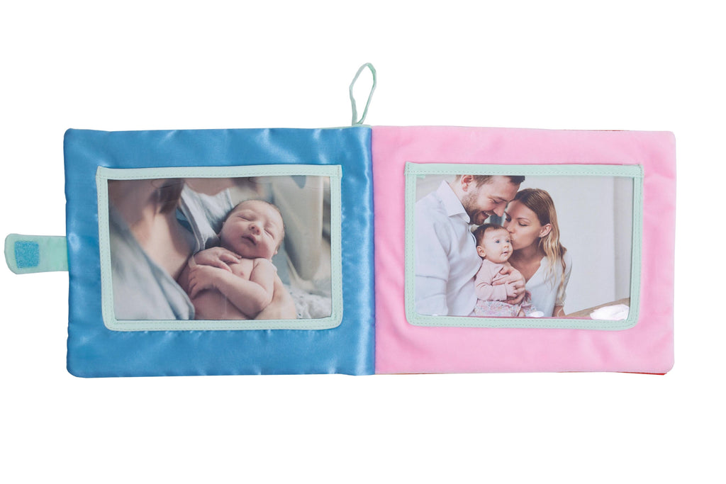 Baby's First Soft Photo Album, Baby Plush Interchangeable Photo Album - Mint Blue