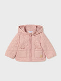 2484 Baby & Toddler Quilted Hooded Zippered Coat - Blush Pink Heart