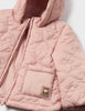 2484 Baby & Toddler Quilted Hooded Zippered Coat - Blush Pink Heart