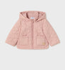 2484 Baby & Toddler Quilted Hooded Zippered Coat - Blush Pink Heart