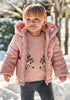 2484 Baby & Toddler Quilted Hooded Zippered Coat - Blush Pink Heart