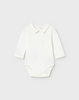 2570 Baby Boy Long Sleeve collared white dress up bodysuit