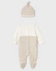 2609 Baby Boy Eco-Cotton L/S Accordion Stretch Footie & Beanie Set - Milk Classic Train