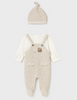 2609 Baby Boy Eco-Cotton L/S Accordion Stretch Footie & Beanie Set - Milk Train