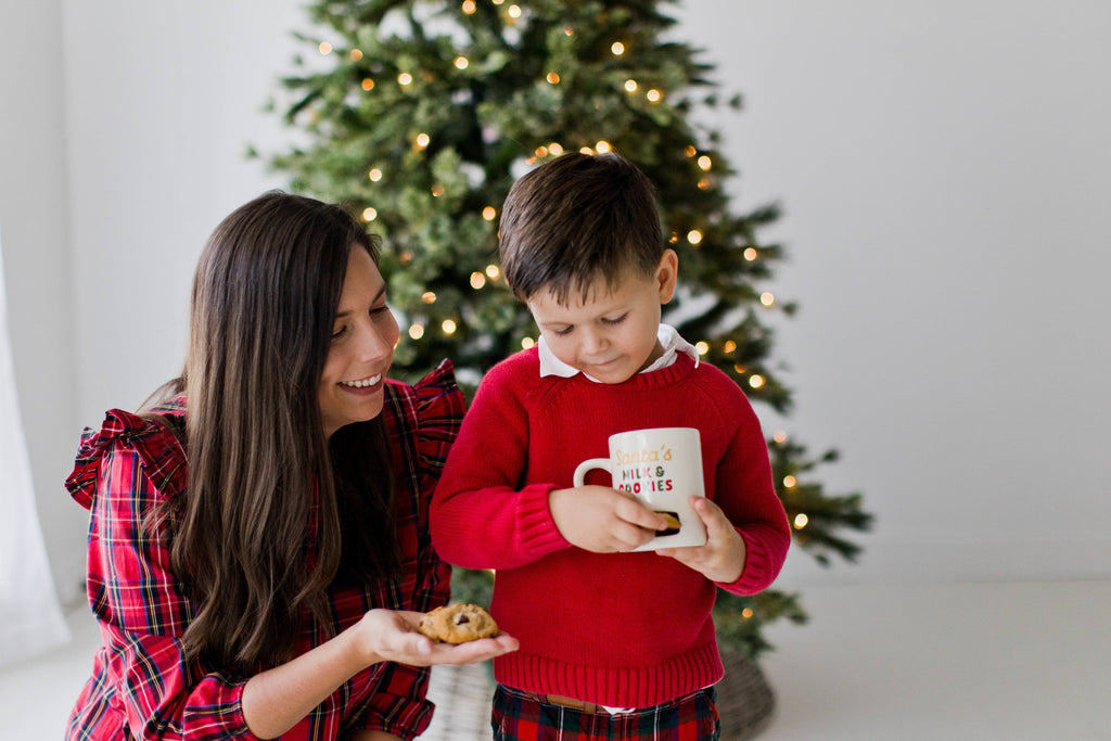 Santa’s Milk & Cookies Ceramic Mug with Cookie Slot, Christmas Mug, 9 Fl Oz