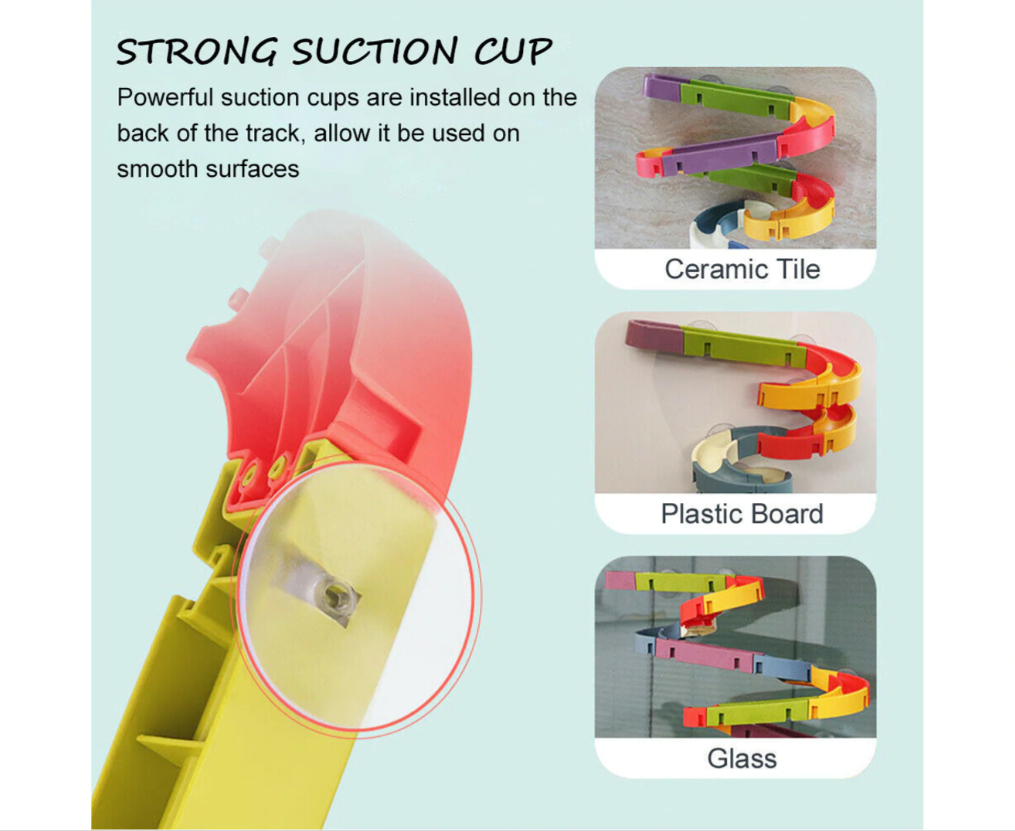 Water Toys, 66 Piece FiZZLeS Build a Bath Slide with Mini Ducks