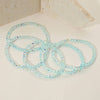 5PCS - Sparkling Faceted Beaded Stackable Stretch Multi Layered Bracelet: Light,Turquoise