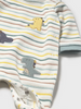 2718 Baby Boy Eco-Cotton L/S Velour Embroidered Kimono Snap Footie - Sage Dino 