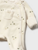 2729 Baby UNISEX Eco-Cotton Snap Trap Door Velour Footie UNISEX - Cream Sage baby boy or baby girl