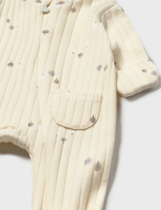 2730 Baby Eco-Cotton L/S Ribbed Long Romper UNISEX - Cream Ceramic Pottery baby ivory