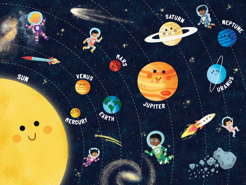 Games and Puzzles - Happy Little Solar System Glow-in-the-Dark Kids Puzzle