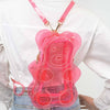 Gummy Teddy Bear Backpack - Transparent Pink