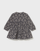 2915 Toddler Girls Geometric Heart Print Dress - Lead Dark Grey Tiered Dress School Clothes
