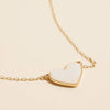 Gold Heart Druzy Stone Charm Short Necklace: White AB