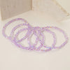 5PCS - Sparkling Faceted Beaded Stackable Stretch Multi Layered Bracelet: Purple