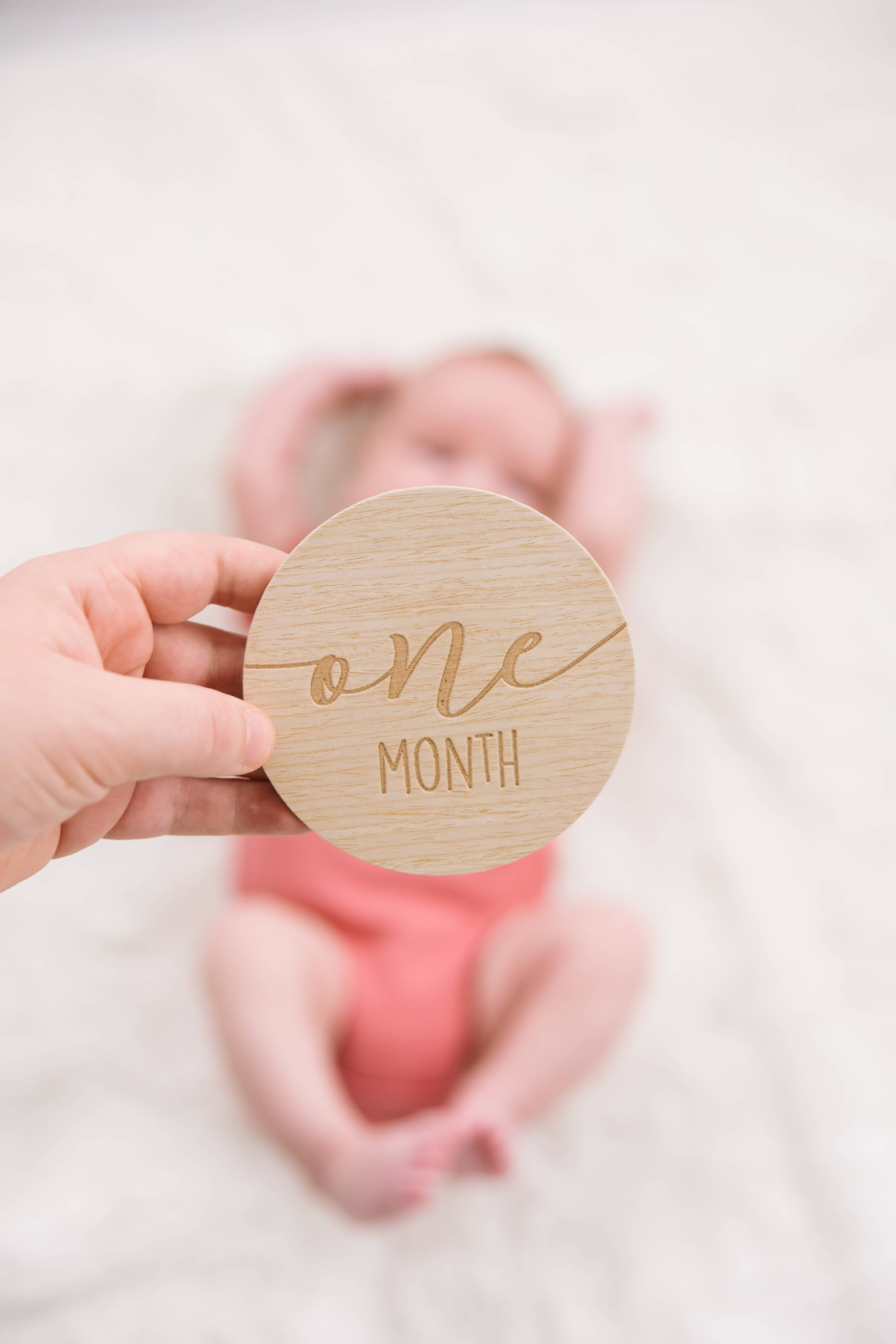 Milestone Wooden Reversible Monthly Photo Prop