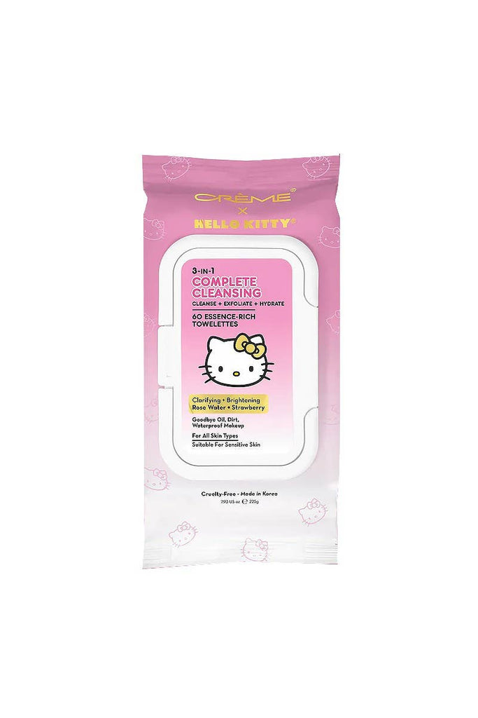 The Creme Shop x Hello Kitty Rose Water + Strawberry 3-In-1 Complete Cleansing Towelettes