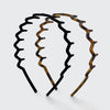 Kitsch Recycled Plastic Non-Slip Zig Zag Headband 2pc - Black & Tortoise