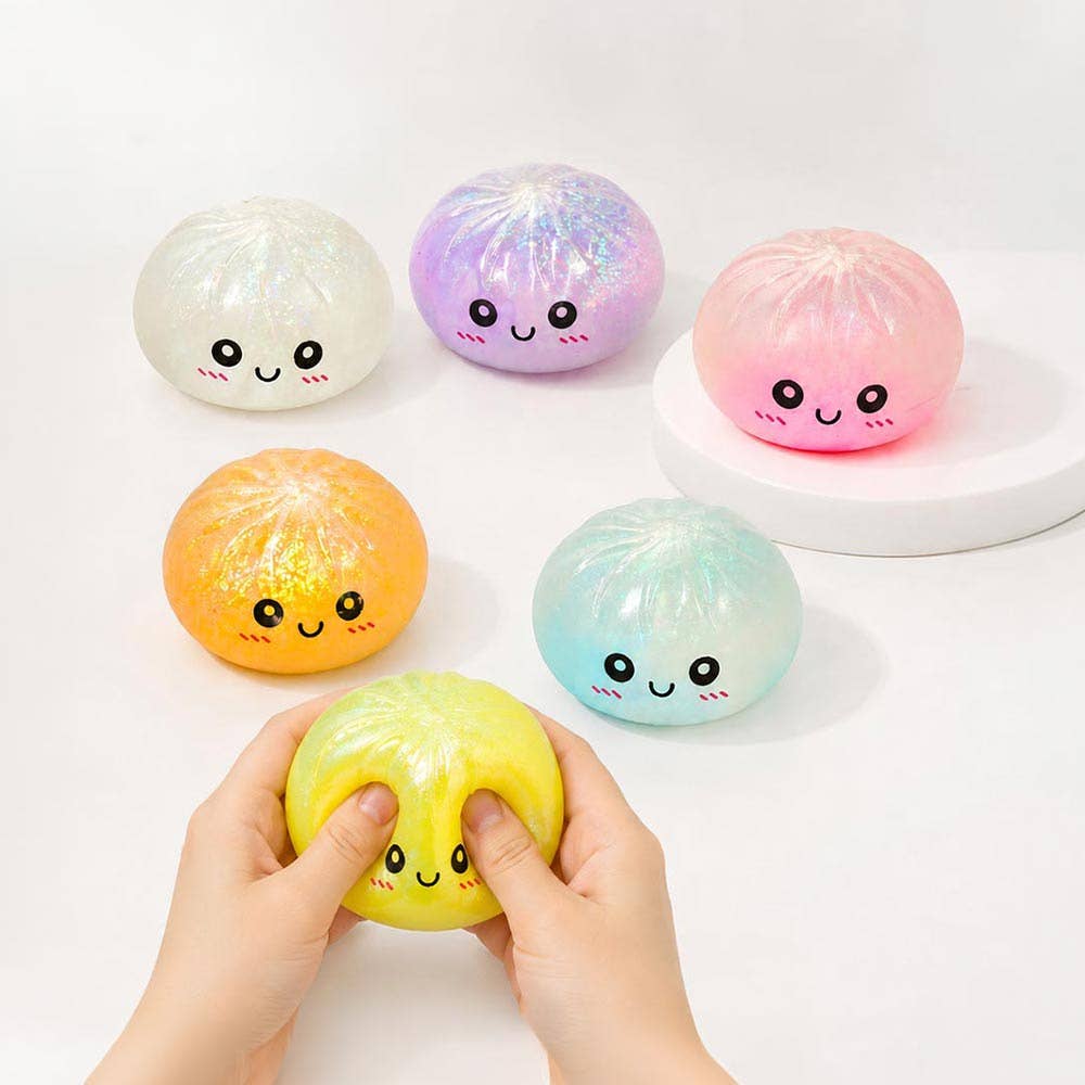 Slow Rise Solid Squishy Sensory Toy - Mystery Glitter Light Color Bao Bun Dumpling Squeeze Squishy Stress Relief Toy