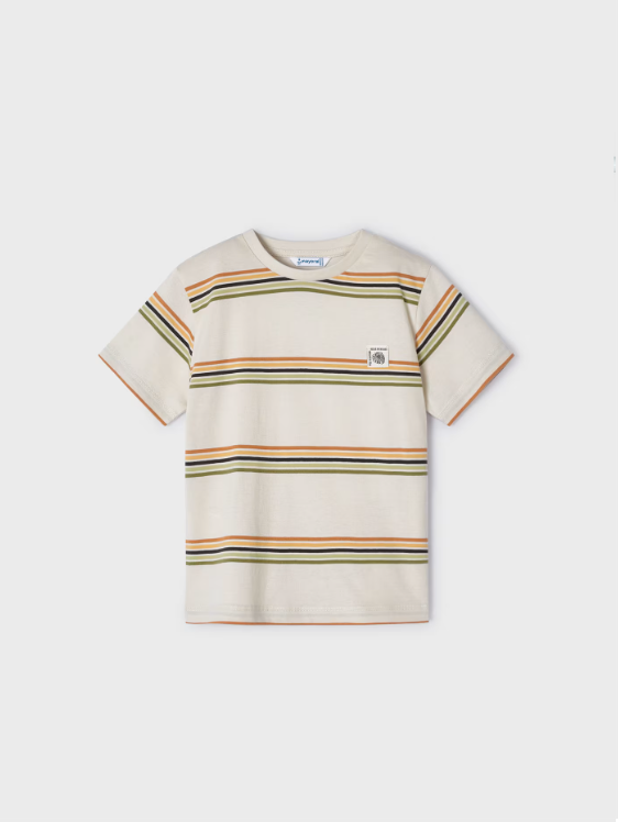 3009 Mini Boys S/S 2PC TShirt Set - Paprika Panther/Stripe