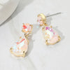 Princess Crystal Drop Earrings, Gold, 12Y-Adult, AB Clear