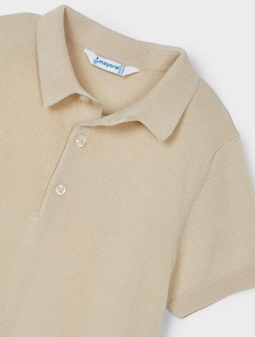 3101 Mini Boys Sustainable Cotton S/S Classic Knit Polo - Raffia Tan